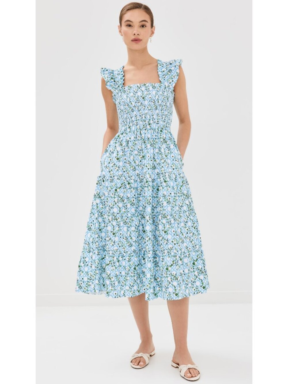 Hill House Home Ellie Nap Dress Blue Basketweave SMALL